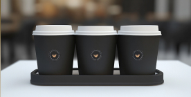 Paper cup with branding
