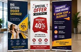Promotional roll up banners
